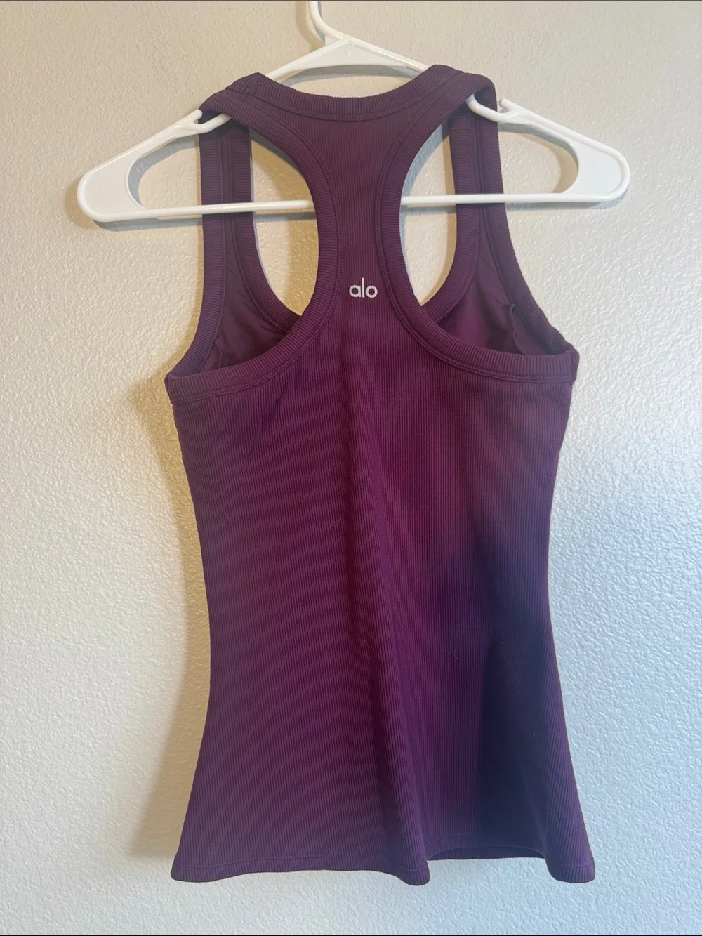 ALO Racerback Rib Tank in Burgundy - XS